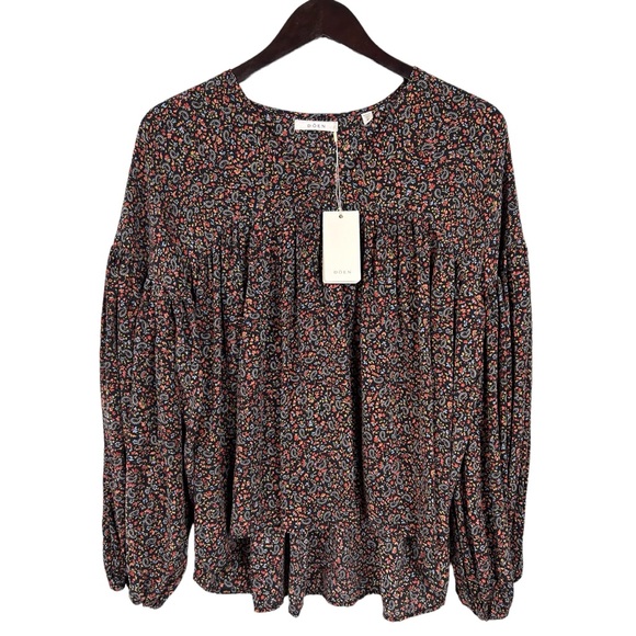 New Doen Silk Savona Blouse in Saint Claude Paisley S - Picture 2 of 15